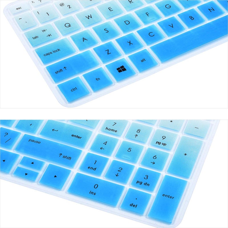 iKammo Keyboard Cover Skin Compatible HP Envy x360 15.6" 15-dr1010nr 15m-dr1012dx / HP Pavilion x360 15-BR075NR / HP Pavilion 15-BS 15-BW 15-CC 15-CB 15-CD Keyboard Covers(Omber Sky Blue) - Image 2